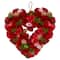 Red and Pink Wooden Rose Valentine's Day Artificial Spring Wreath 13.5"